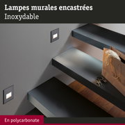 Lampe murale encastrée en polycarbonate inoxydable pour éclairage moderne d'escalier