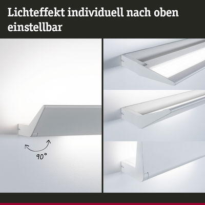 Weißer LED-Wandleuchter aus Metall mit individuell einstellbarem Lichtwinkel bis 90 Grad