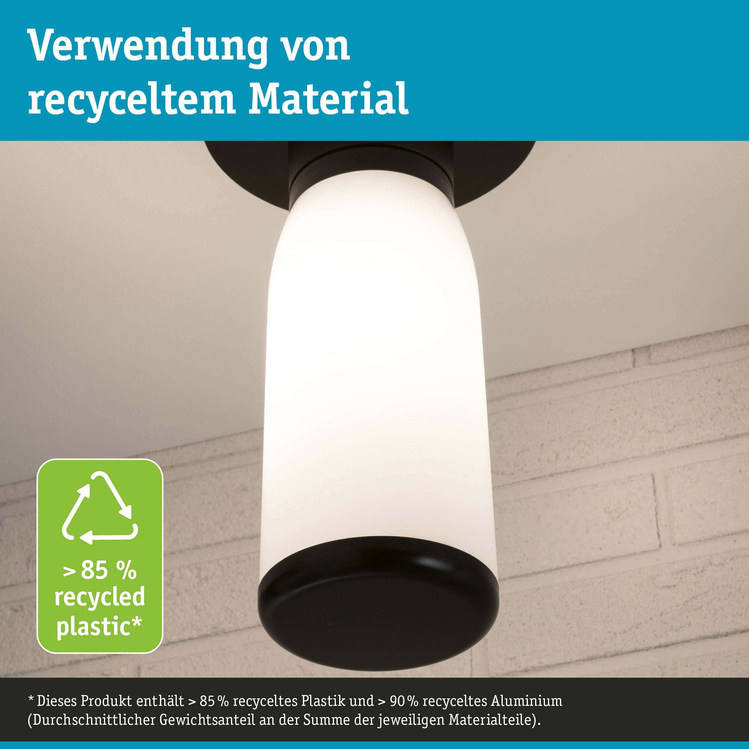 ModuShine Schirm Velurio IP44 zylindrisch Anthrazit/Weiß