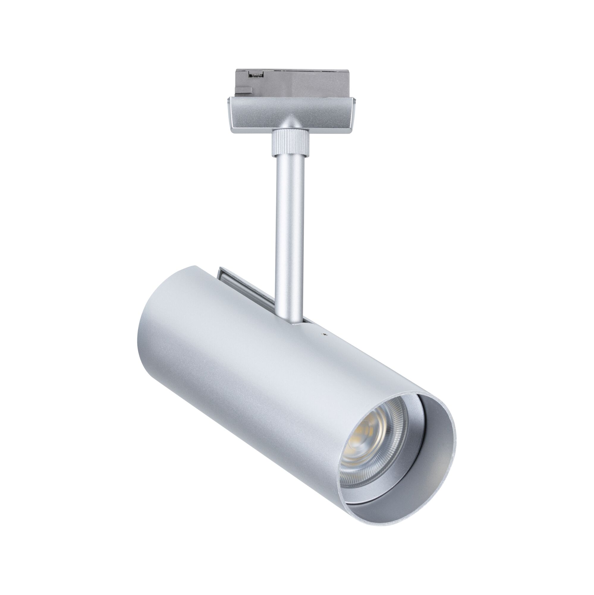 Moderne zilveren metalen LED-spot met verstelbare kop voor gerichte binnenverlichting