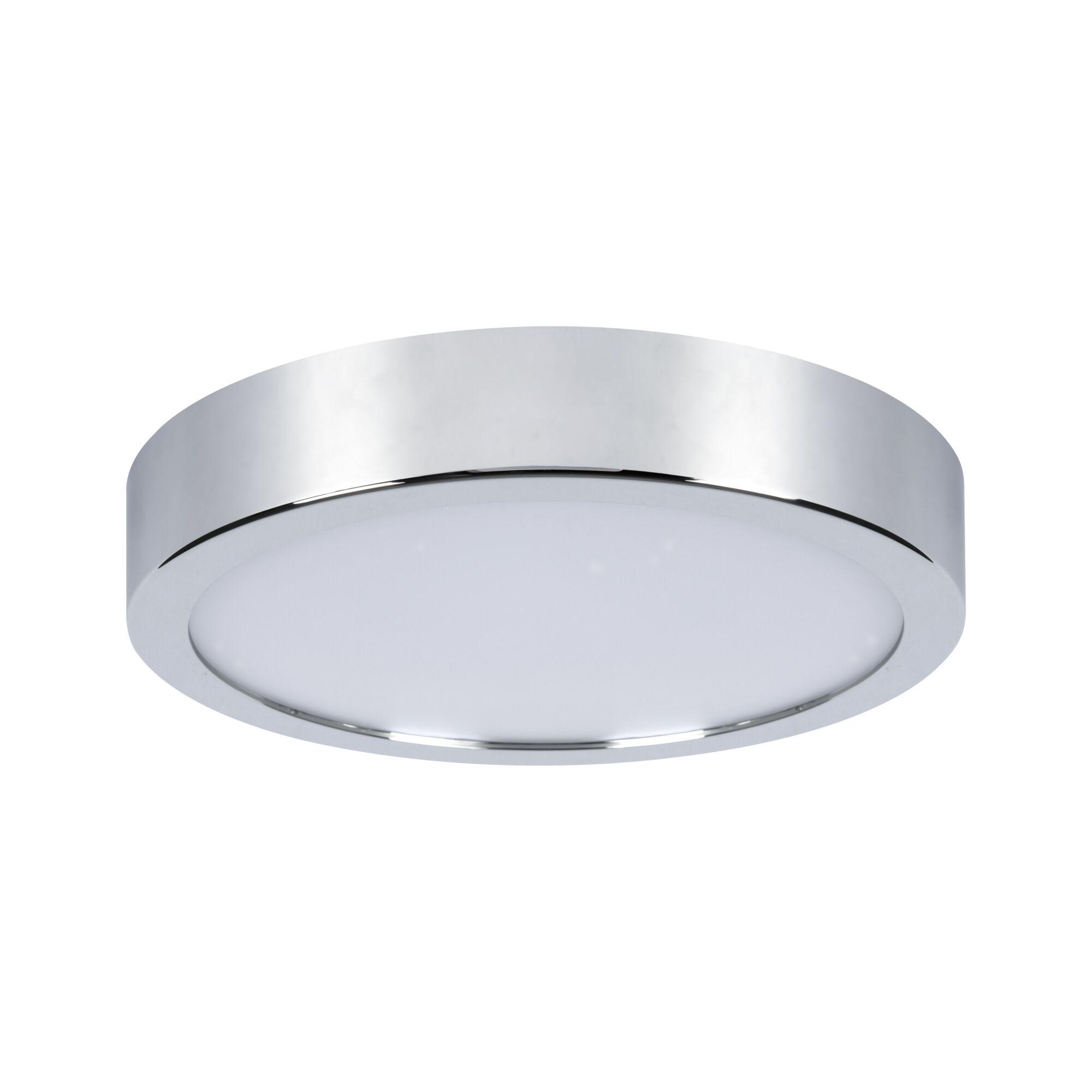 Plafonnier rond en chrome avec diffuseur blanc pour éclairage LED moderne