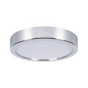Runde Deckenleuchte aus Chrom mit weißem Diffusor für modernes LED Raumlicht
