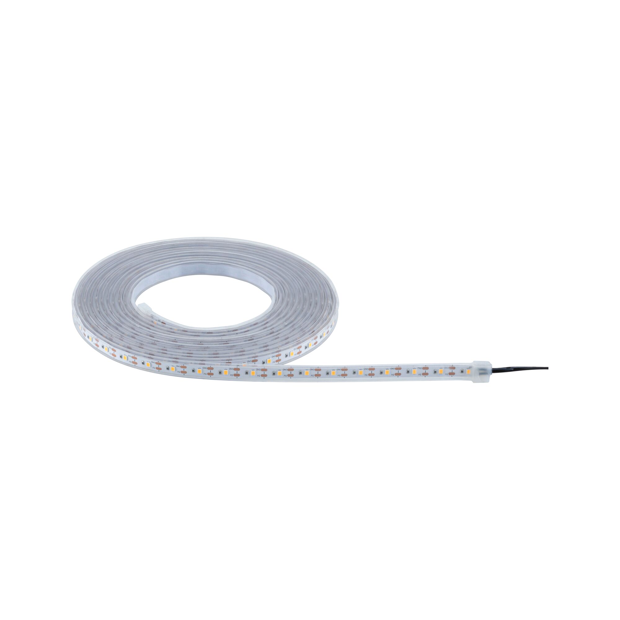 Flexible LED strip light in transparent silicone with warm white LEDs for decorative lighting