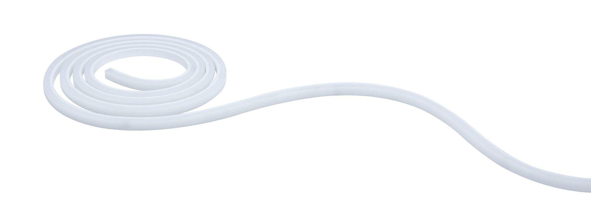 Flexible white LED light strip made of plastic for decorative lighting and room accents