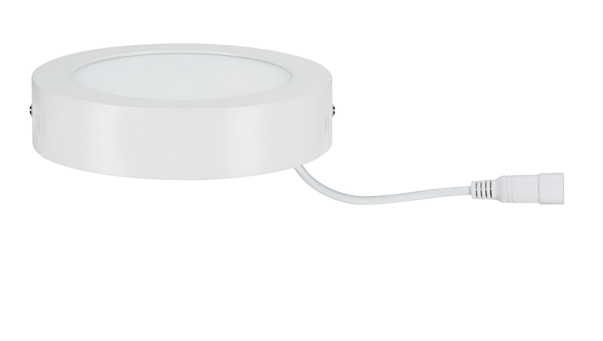 Rundt hvidt LED-panel med kabel, energibesparende loftslampe til indendørs brug