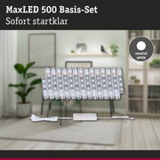 MaxLED 500 Basis-Set mit neutralweißem LED-Streifen und Netzteil für einfache Raumbeleuchtung