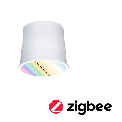 Hvid LED-indbygningsspot med farveskift og Zigbee smart belysningsstyring
