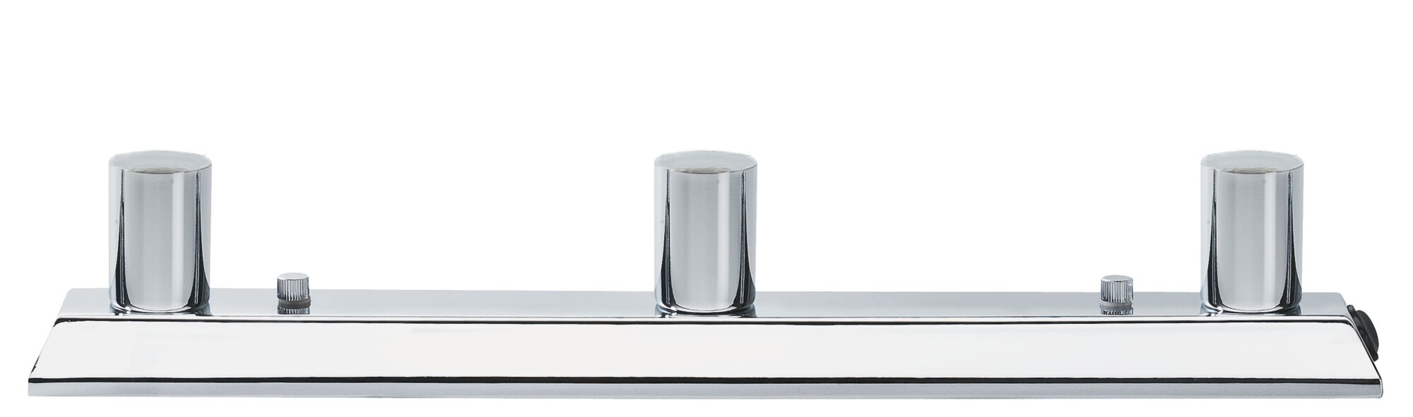 Moderne drie-licht LED-plafondspot in chroom metaal voor woonkamers en gangen