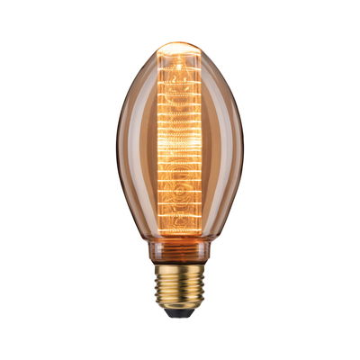 LED-Leuchtmittel in Tropfenform mit bernsteinfarbenem Glas und warmweißem Licht für dekorative Beleuchtung