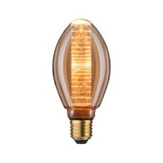 Drop-shaped LED bulb with amber glass and warm white light for decorative lighting use