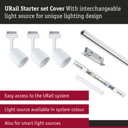 URail Starter set with white interchangeable light sources and rails for custom lighting design