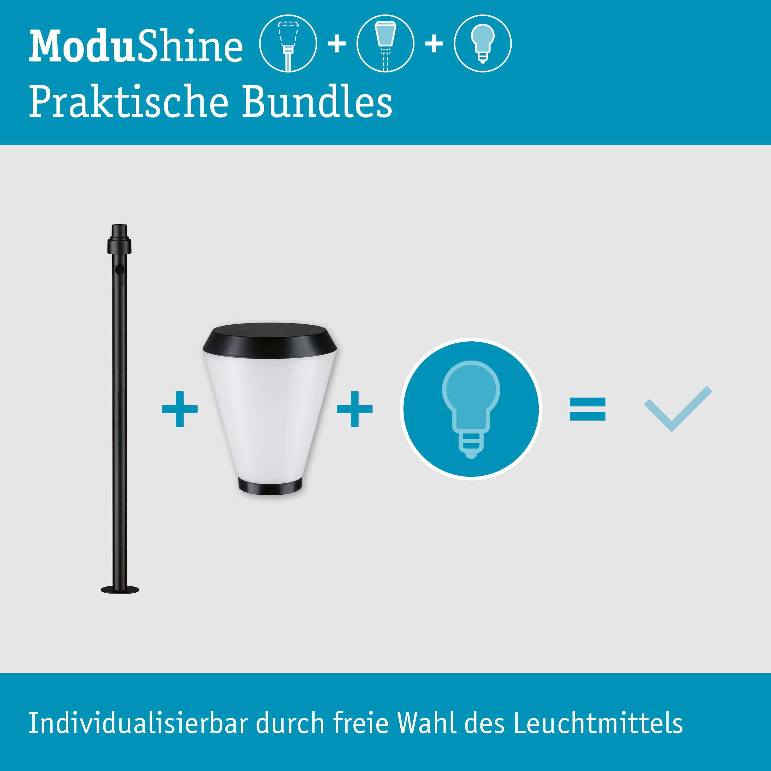 Set ModuShine Poller Varino Mittel ohne Sensor Anthrazit