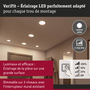 Spots LED encastrés blanc neutre avec variateur 3 niveaux pour éclairage efficace