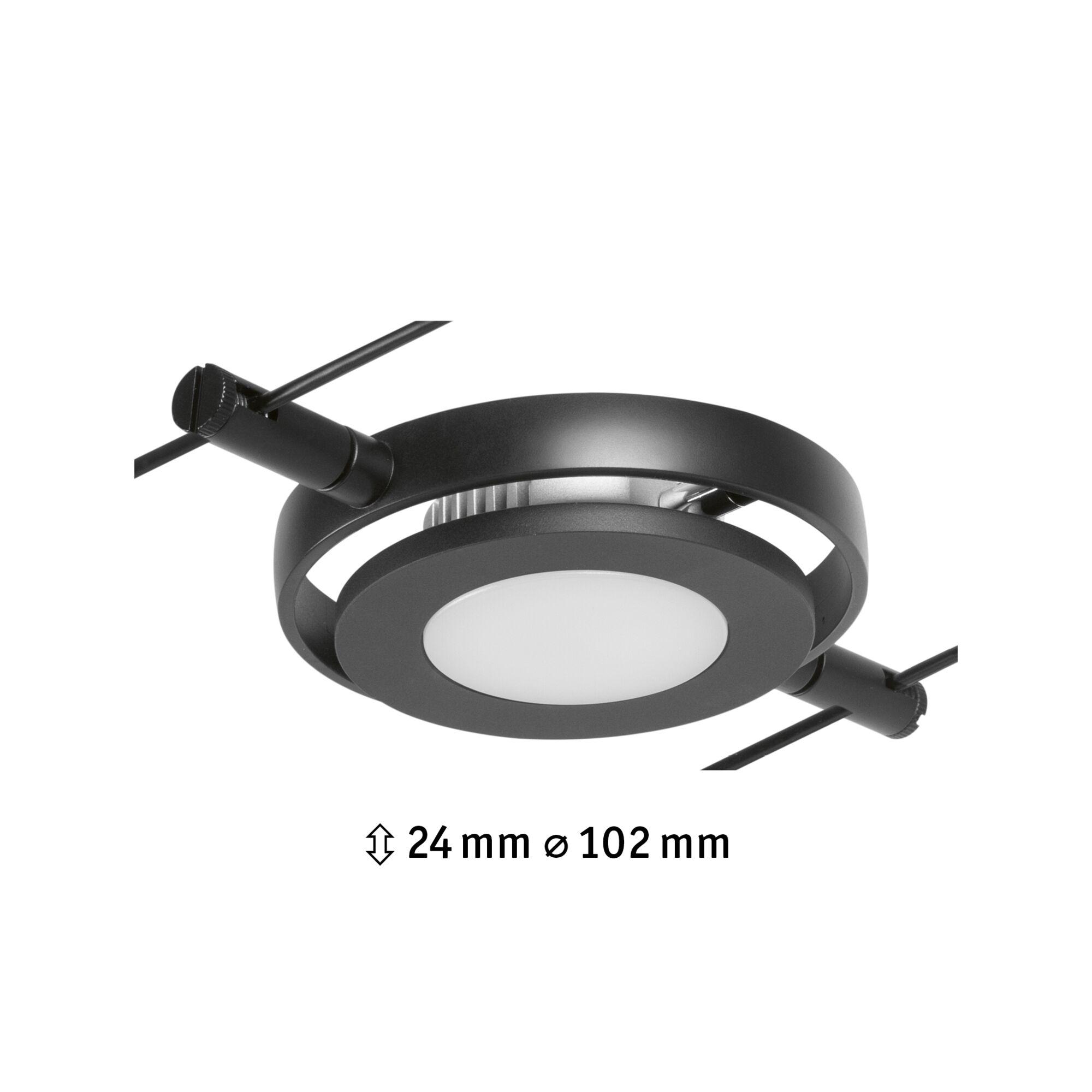 Plafonnier LED noir en métal avec forme ronde et diffuseur blanc pour éclairage intérieur moderne