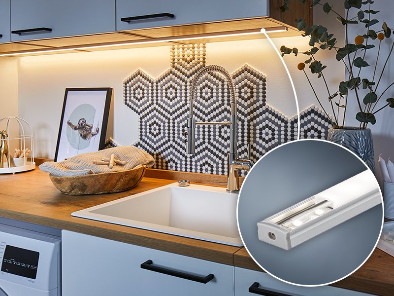 Küchenbeleuchtung Arbeitsfläche mit LED Profil Base