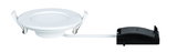Round white LED recessed panel with springs and black driver for energy-efficient ceiling lighting
