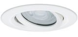 White recessed spotlight made of plastic with adjustable LED light for flexible room lighting