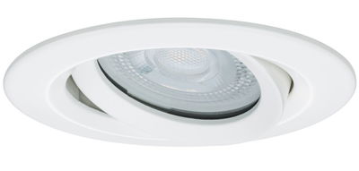 White recessed spotlight made of plastic with adjustable LED light for flexible room lighting