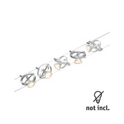 Moderne Seilstrahler aus silbernem Metall mit verstellbaren Spots und LED-Licht für flexible Raumbeleuchtung