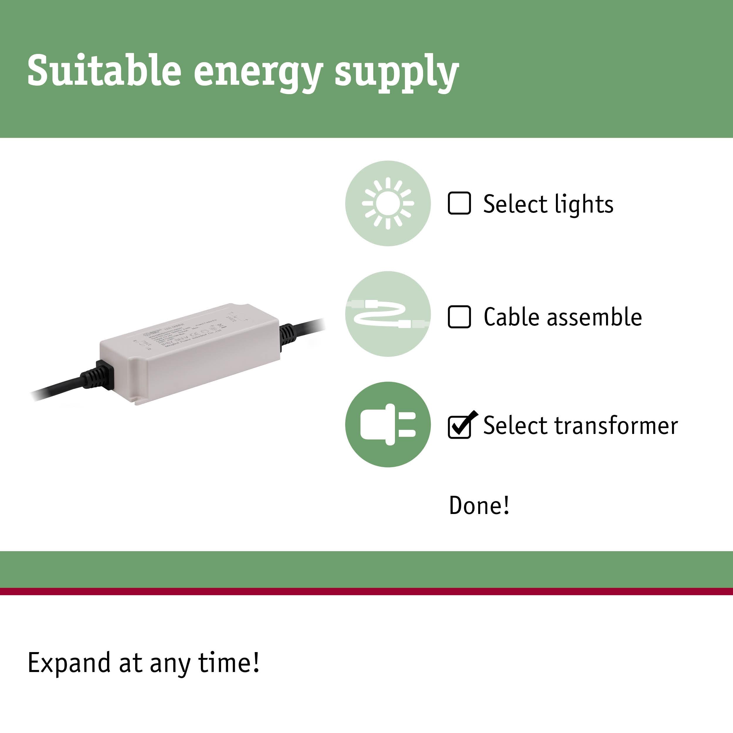 Grey transformer with cable connectors for LED lighting as suitable energy supply solution
