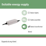 Grey transformer with cable connectors for LED lighting as suitable energy supply solution