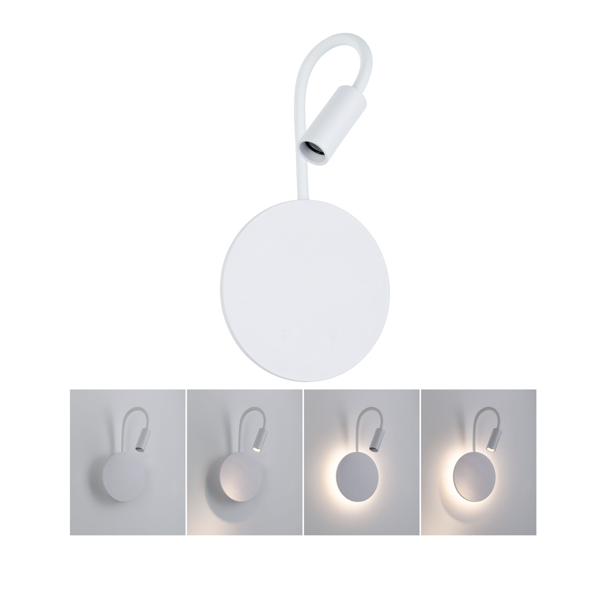 Lampe murale rechargeable à LED Miora 2700K 80lm / 50lm 3,7V 0,6W / 0,7W gradable Blanc Lampe murale rechargeable à LED Miora 2700K 80lm / 50lm 3,7V 0,6W / 0,7W gradable Blanc