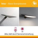 Solarbetriebene Wandlampe in Schwarz mit LED-Leuchte, lädt Akku durch Sonnenenergie, energiesparend