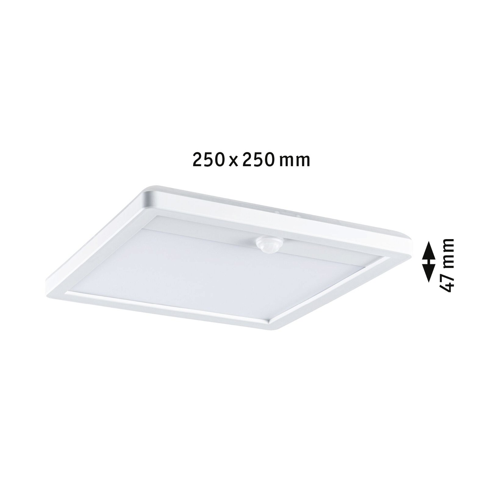 LED Exterior panel Lamina Backlight Motion detector seawater resistant IP44 square 250x47mm 3000K 14,5W 950lm 230V White Plastic