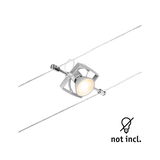 Silberner Seilstrahler aus Metall mit warmweißem LED-Licht, moderne Beleuchtung ohne Leuchtmittel
