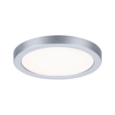 Rundes LED-Deckenlicht aus silbernem Aluminium mit weißem Diffusor für moderne Raumbeleuchtung