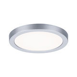Plafonnier LED rond en aluminium argenté avec diffuseur blanc pour éclairage moderne