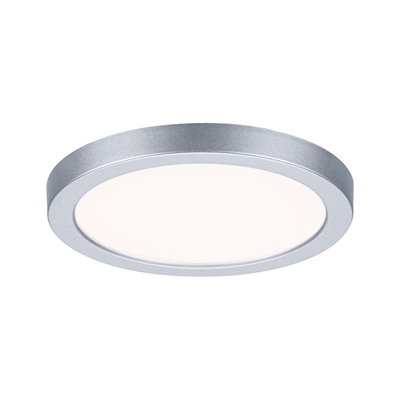 Plafonnier LED rond en aluminium argenté avec diffuseur blanc pour éclairage moderne