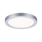 Rundes LED-Deckenlicht aus silbernem Aluminium mit weißem Diffusor für moderne Raumbeleuchtung