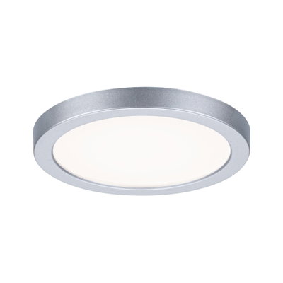 Rundes LED-Deckenlicht aus silbernem Aluminium mit weißem Diffusor für moderne Raumbeleuchtung