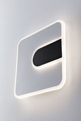 Modern grey and black LED wall light with indirect lighting for stylish room accents and ambient lighting