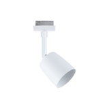 Modern white metal LED spotlight for track systems, dimmable and adjustable lighting