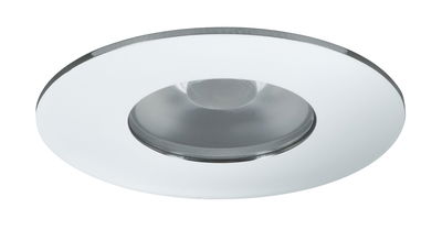 Round white recessed light with glass lens, LED ceiling fixture for modern indoor lighting