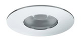 Round white recessed light with glass lens, LED ceiling fixture for modern indoor lighting
