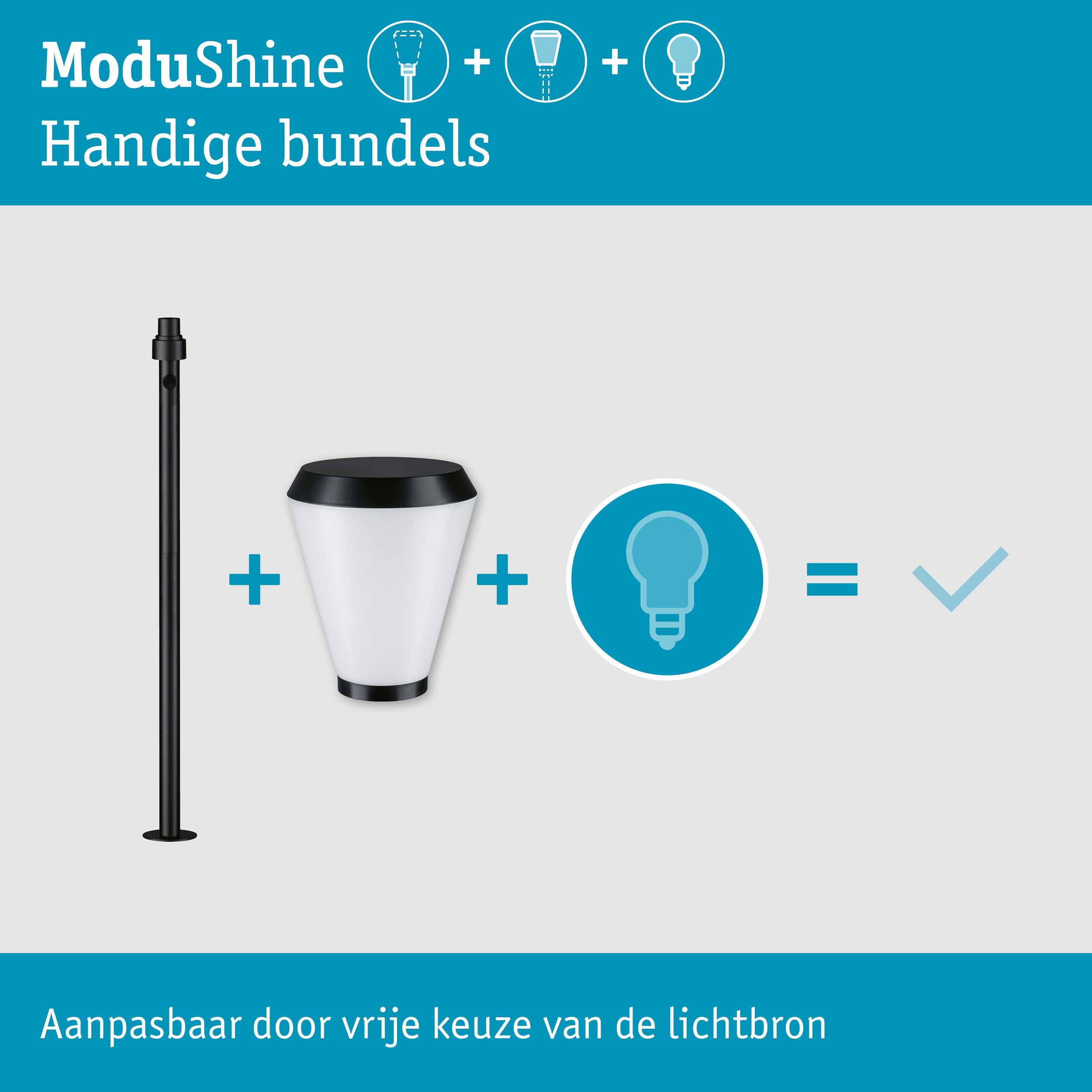Set ModuShine Paaltje Varino gemiddeld zonder sensor Antraciet