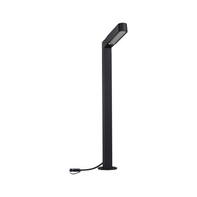 Lanterne extérieure LED noire en métal avec tête rectangulaire et câble pour éclairage de jardin