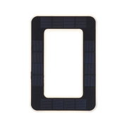 Rectangular black solar frame with white edges and integrated solar panels for eco-friendly lighting