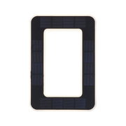Rectangular black solar frame with white edges and integrated solar panels for eco-friendly lighting