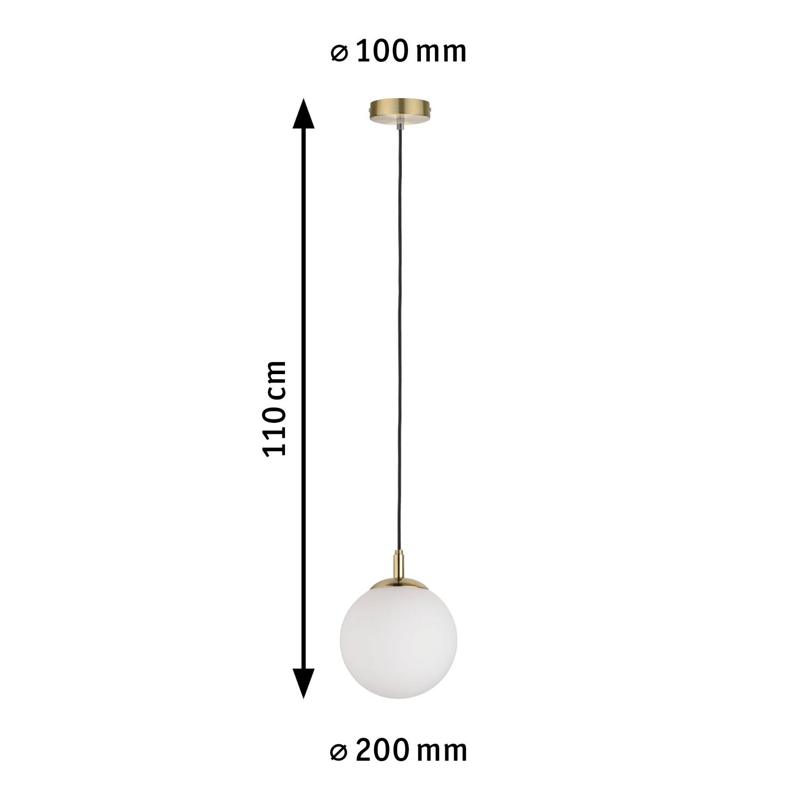 Neordic Hanglamp Menja E27 max. 20W Wit/Messing geborsteld dimbaar Glas/Metaal