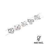 Moderner Seilstrahler mit fünf silbernen Aluminium-Spots ohne Leuchtmittel für flexible Beleuchtung