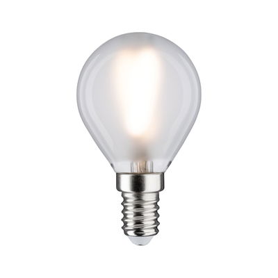 Round LED bulb with E14 base and clear glass for energy-efficient lighting