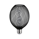 LED-lamp met zwart metalen gaas en decoratief filament voor modern lichtontwerp
