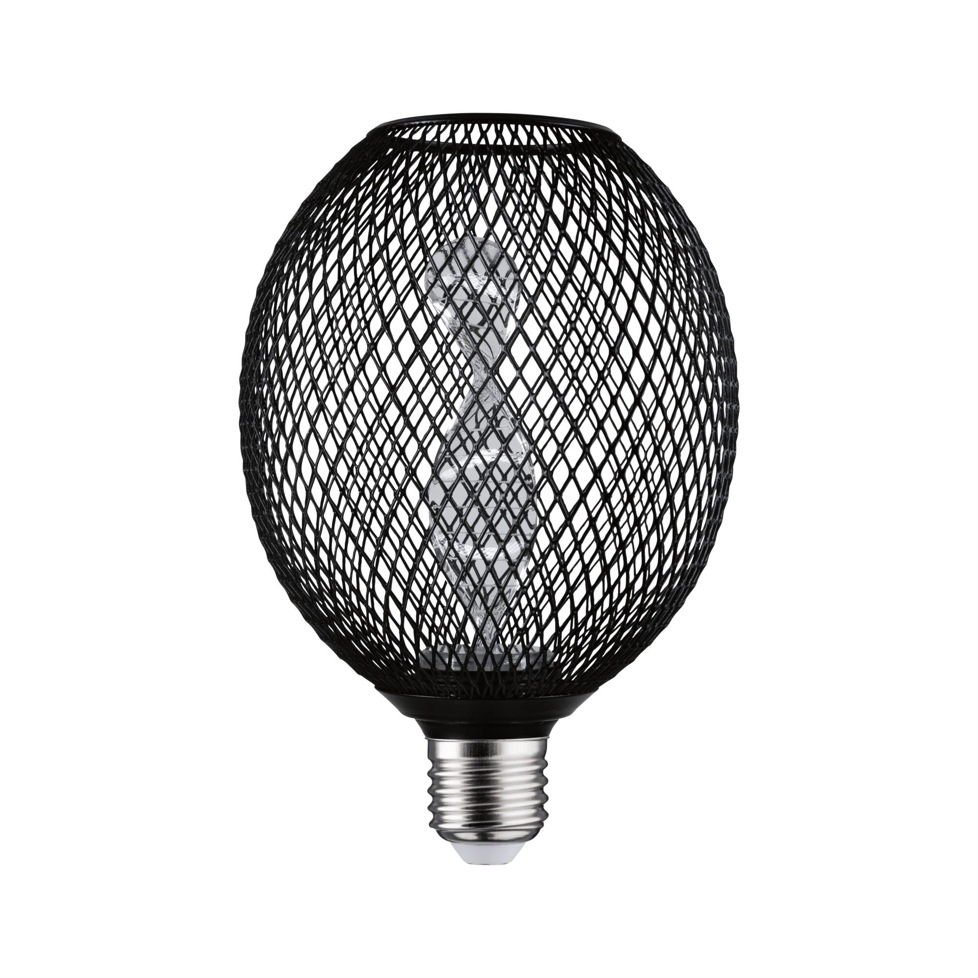 LED-lamp met zwart metalen gaas en decoratief filament voor modern lichtontwerp