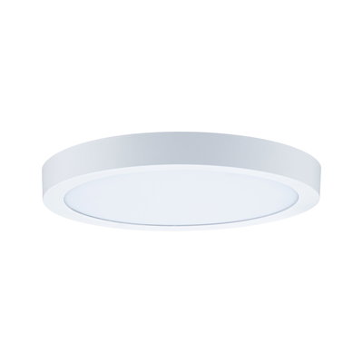 Round white LED ceiling light made of plastic for modern room lighting and energy-saving illumination
