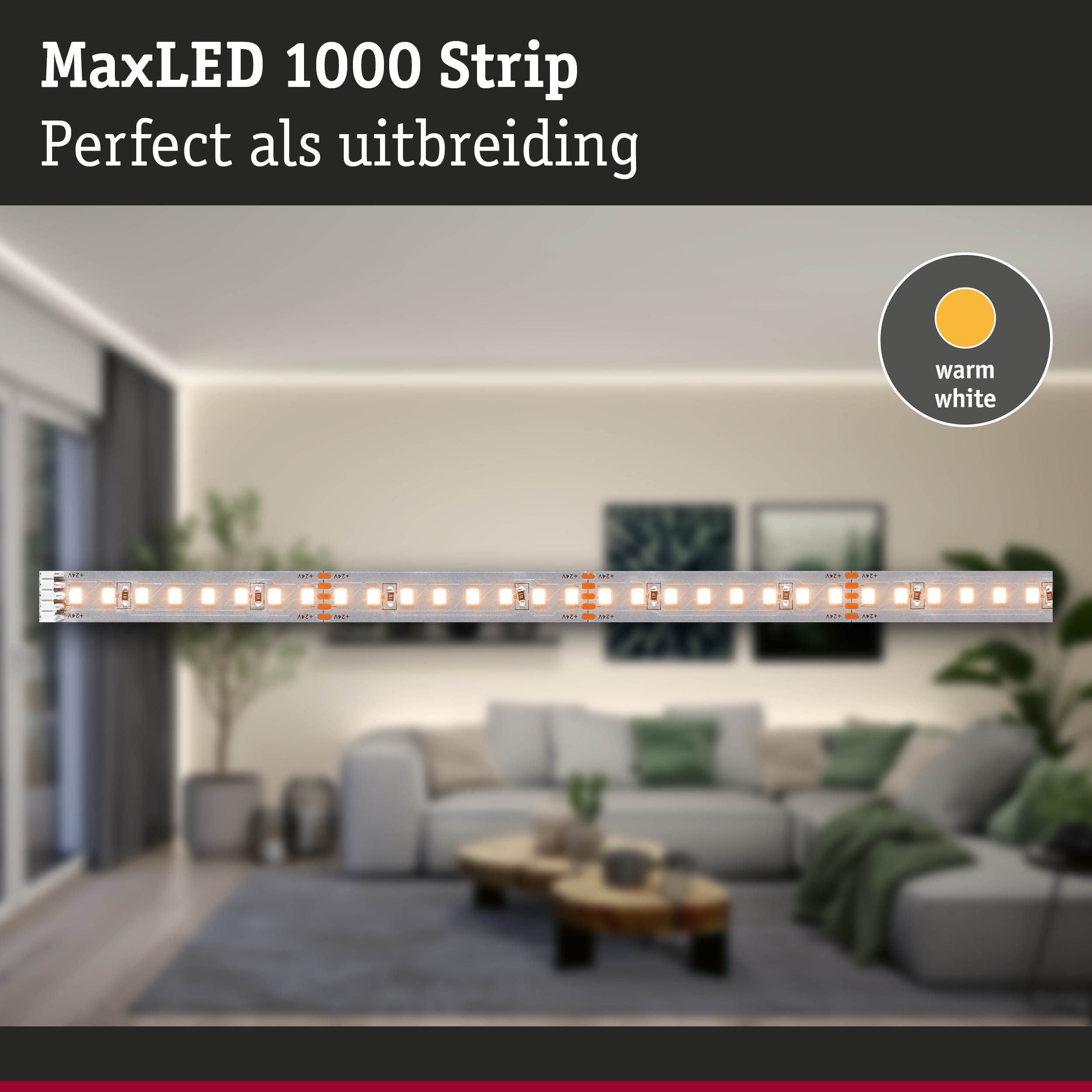MaxLED 1000 Strip warmwit LED-lichtstrip voor woonverlichting en uitbreiding