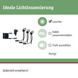 Schwarzes LED-Gartenlicht-Set mit drei Strahlern und Kabel für einfache Lichtinszenierung im Außenbereich